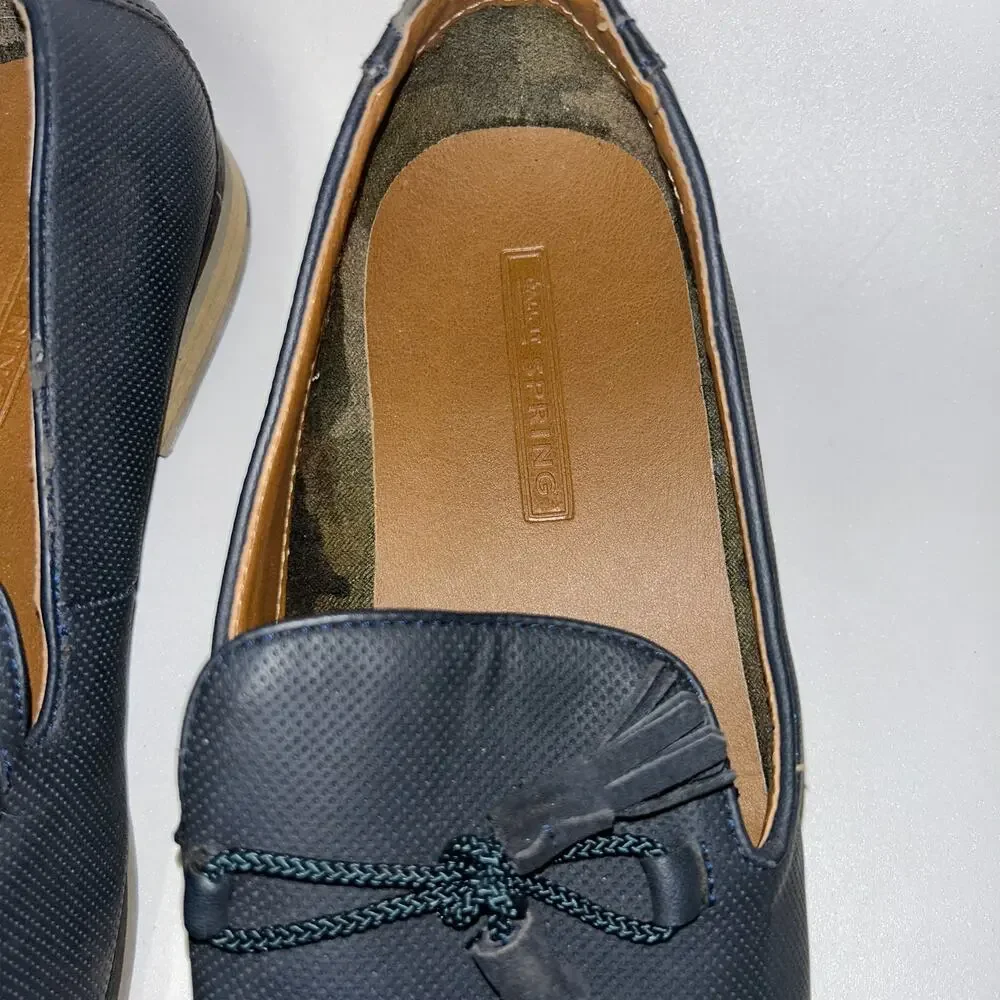 Call It Spring Navy Blue Slip-On Tassel Tie Loafer Shoes Men's Size 10